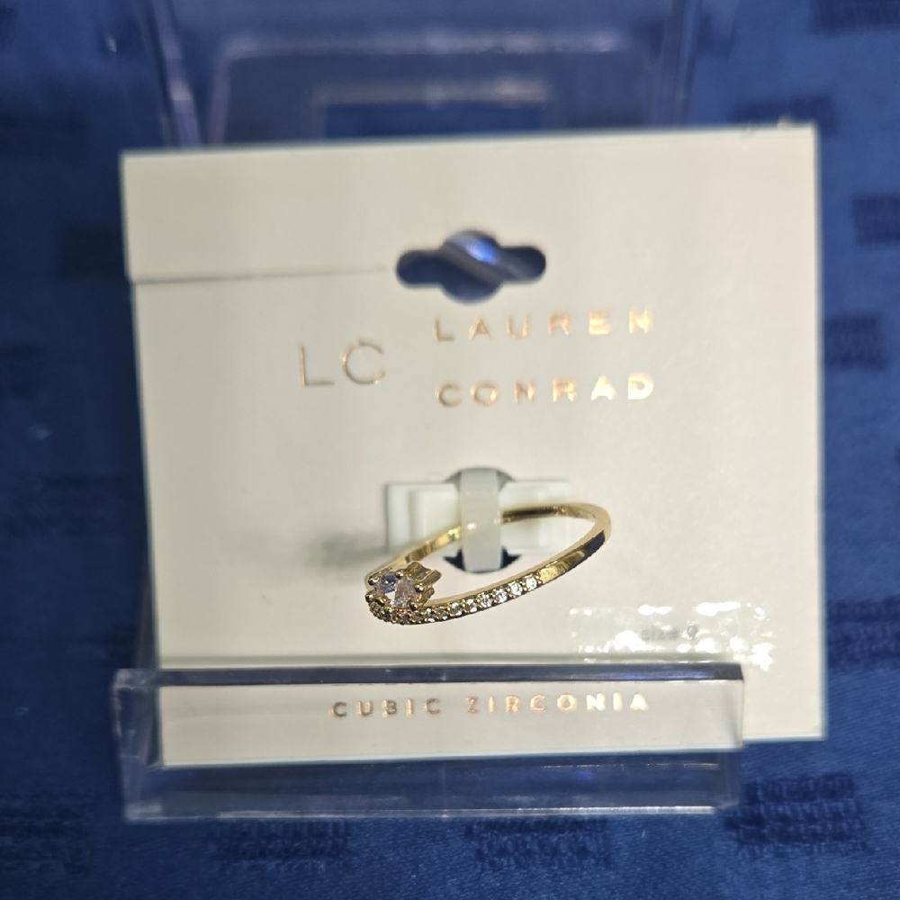 SALE!  LC Lauren Conrad Gold Ring with CZ size 9